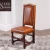 Import vintage genuine leather dining chair wooden luxury restaurant chair high back sofa chair from China