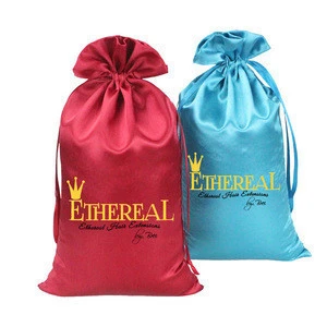 virgin hair packaging/hair extension garment bag/silk custom satin hair bag