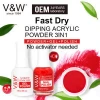 VW Fast Drying French Dipping Powder Nail Art Best Quality White/pink/nude Nail Powder Dip Acrylic French Kit Dip And Liquid