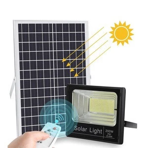Wall solar power led flood light with intelligent system remote controller dusk to dawn 25W 50W 100W 200W 300W