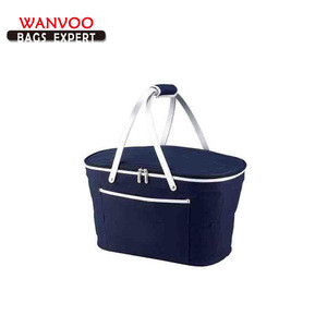Washable Large Storage Light Weight Insulated Cooler Lunch Picnic Basket Bag