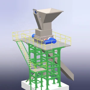 Waste tyre crusher double shaft shredder recycling machine