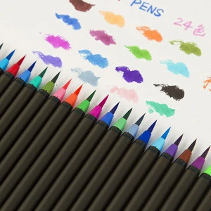Watercolor pen 24 color soft head art painting brush comic cartoon design professional colored pen