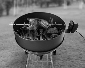 Webr 22.5&quot; Charcoal Grills Steel Fire Ring With Rotisserie Kit and Roasting Motor
