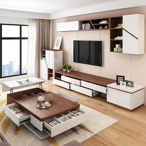 White Mdf Living Room Furniture Wall Unit White Tv Stand Cabinet  Modern Design,Television Cabinets