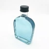 Wholesale 330ml flat square  vodka liqueur whisky Aloe glass bottle