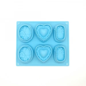 Wholesale Amazon&#x27;s Choice Oval Soap Moulds 6 Cavities DIY Homemade 3D Rose Soap Mold Silicone