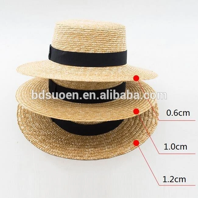 Wholesale Beach Straw Boater Hat with Black Band