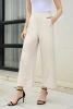 wholesale Beige color  Wrinkle-Resistant Casual Solid  Loose Wide Leg woman Pant
