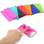 Wholesale cheapest silicone wallet car cell phone holder various colors u shaped silicone 3m one touch stand mobile phone case
