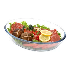 wholesale child oval baking tray meat glass bakeware set