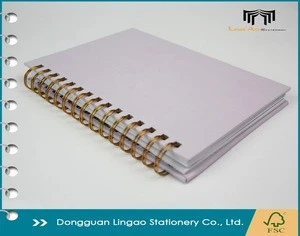 Wholesale Coated Paper cover Journal A5 Double Wire-O ring spiral bound notebook with Custom Hot-Stamp Logo printing