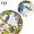 Import Wholesale decorative nordic ceramic plate tropical forest design dinnerware set bone china dishes gold rim porcelain tableware from China