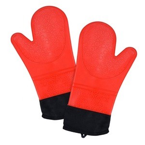 Wholesale Extra Long Pot Holder &amp; Baking Gloves Heat Resistant Cooking Silicone Oven Mitt