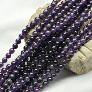 Wholesale Faceted Purple Chalcedony Natural Stone Beads Round Loose Beads 4/6/8/10/12 /14mm For Making DIY Jewelry