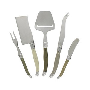 Wholesale food grade stainless steel cheese knife set laguiole style cutlery knives