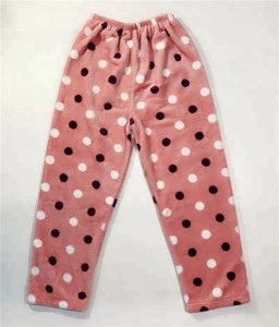 Wholesale Korean Style Super Soft Cartoon Cute Winter Lounge Pants Flannel Warm Leggings Pajama Pants For Ladies