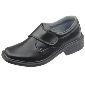 Wholesale low price black leather girls school shoes