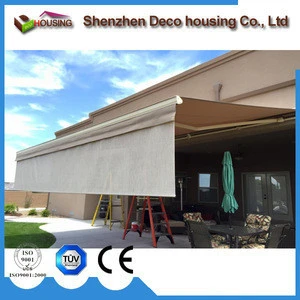 Wholesale manufacturer waterproof polyester fabric motorized retractable valance awning