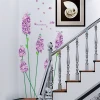 wholesale pink flower wall stickers home decor transparent wall decal