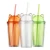 Wholesale products custom clear reusable drinking double wall glitter plastic cat ear drinking cup with straw lids