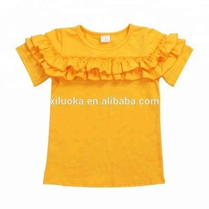 Wholesale short Sleeve top New design top kids solid color Shirt For kids Products