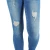 Import Wholesale Skinny jeans oem service fashion blue ripped jeans womens cheap shaping skinny denim pants Stretch fabrics from China