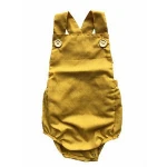 Wholesale Toddlers Linen Baby Romper Button Trendy Kids Clothes