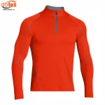 Wicking dry rapidly custom 1/4 front Zip-Up base layer shirt