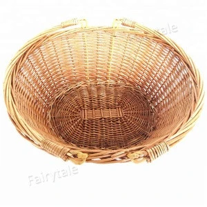 Willow Wicker Bicycle Bike Front Back Pet Shopping Basket For Bicycle