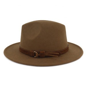 Winter Wool Man Fedora Hats  With RibbonFor Wholesale