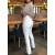 Import Women Autumn Cotton Casual Tight Fit Leg Opening Split High Waist Pants Trousers Casual Office Lady Women Palazzo Pants from China
