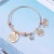 Import Women Inspiration Jewelry Round Tags Titanium Steel Women Charm Bracelet Expandable Adjustable Wire Bangle Bracelet from China