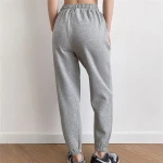 Womens 2021 spring new high-waisted thin drawstring elastic waist loose guard pants closed feet casual sports pants