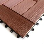 Wooden 3D embossed Deck Tiles waterproof WPC DIY flooring Exterior Usage deep wood grain composite interlocking tile