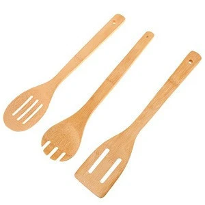 Wooden Spoon Set - 6 Piece Bamboo Spoons and Spatula Tool Wooden Cooking Utensils Set