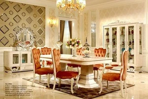 XG-8975-French style antique dining table and chair,graceful dining room set for villa project