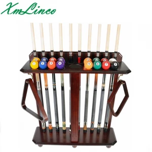 Xmlinco premium solid hardwood billiard stick wall rack