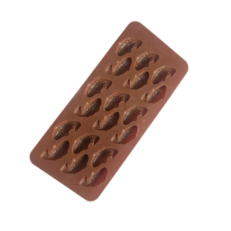 Y1072 High quality food grade silicone 18 cavity fish shaped silicone chocolate molds