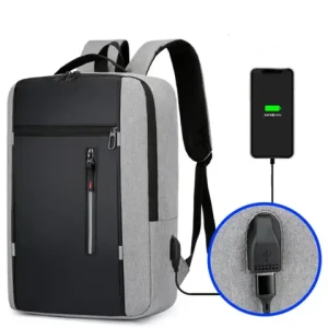 YM Customizable Logo 15.6 Inch Waterproof Oxford Business Casual School Travel Laptop Backpack With USB Port Plain