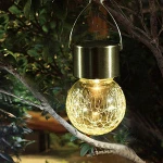 Yuyao factory beautiful glass solar powered hanging outdoor light for decoration