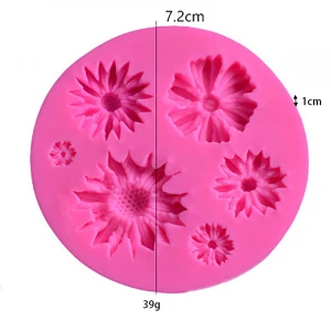 0023  Various types of sunflower silicone mold DIY sugar silicone mold cake decoration baking mold