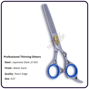Water Sand Thinning Scissors 6.5" – Offset Handle Right-Hand Shears | 30 Teeth Razor Edge | OEM Manufacturer Pakistan