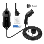Type 2 16A 32A Adjustable Portable EV Charger with Lcd Display for Home and Travelling