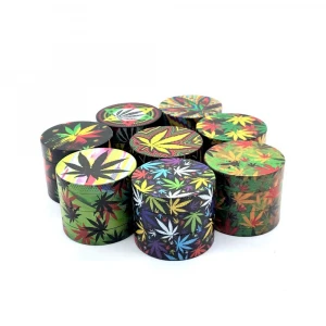 Mukai Smoking Accessories Good Quality Wholesale Price Tobacco Leaf Printing 40mm 4Layers Zinc Alloy Herb Grinder