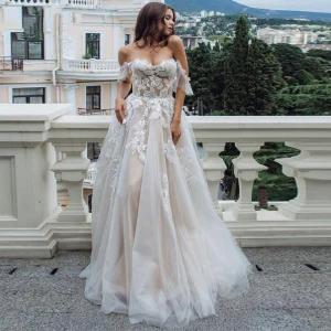 free shipping Sexy See Through Lace Wedding Dress 2020 A-Line Wedding Gowns Elegant Ruffle Cap Sleeve Vestido De Noiva