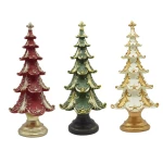Gold-Painted Christmas Tree – Snow Scene Home Decor Gift