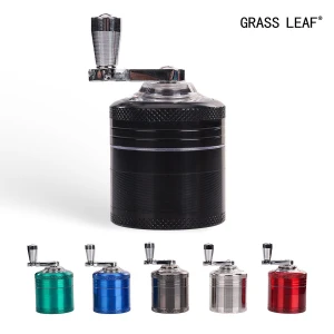 Zinc alloy hand cranked cigarette grinder