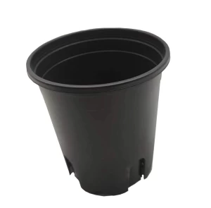 Black plastic flowerpot (nursery pot) can be customized outdoors