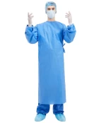 Disposable gown waterproof surgical gowns nonwoven soft reinforce surgical gown level 4